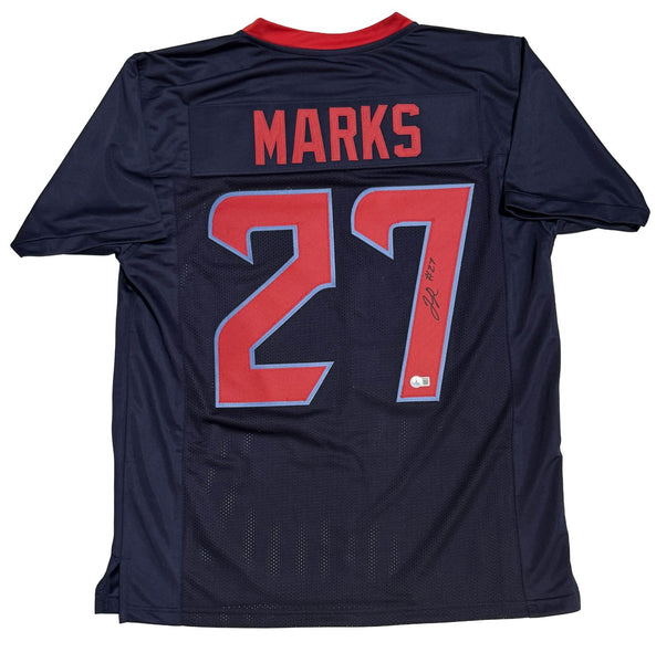 Woody Marks of the Houston Texans Autographed Navy Blue/Red Jersey Beckett