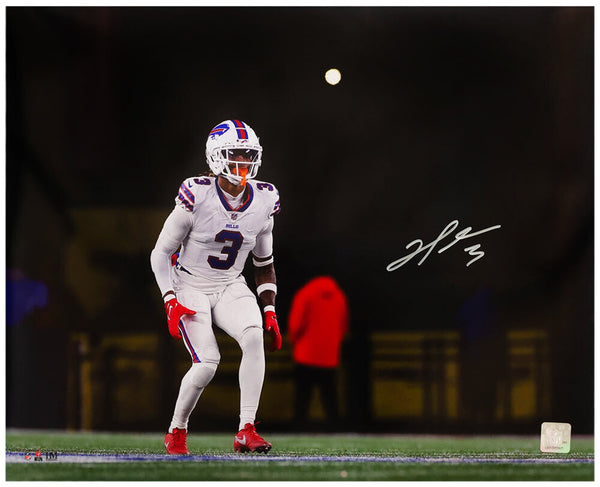 Damar Hamlin Signed Buffalo Bills White Jersey Action 16x20 Photo (SCHWARTZ COA)