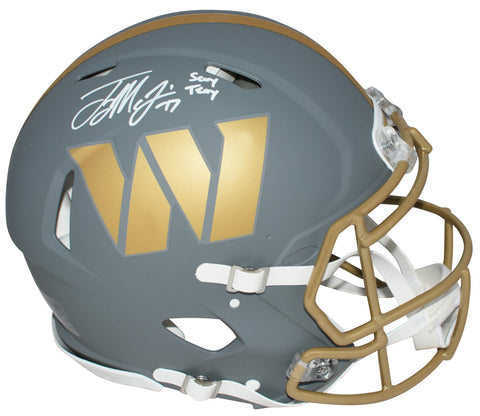TERRY McLAURIN SIGNED WASHINGTON COMMANDERS SLATE AUTHENTIC HELMET W SCARY TERRY
