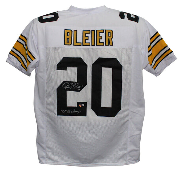 Rocky Bleier Autographed Pro Style White XL Jersey 4x Champs Beckett 39296