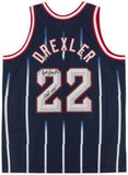 FRMD Clyde Drexler Rockets Signed 1995-96 Mitchell & Ness Replica Jersey "HOF 4"
