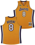 Lakers Kobe Bryant Signed Yellow M&N 2000-01 HWC Authentic Framed Jersey PSA/DNA