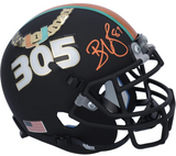 REGGIE WAYNE Autographed Hurricanes Turnover Chain Schutt Mini Helmet FANATICS