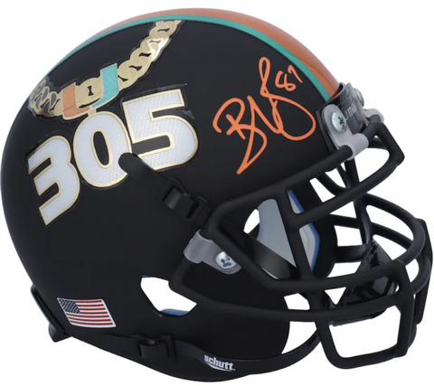 REGGIE WAYNE Autographed Hurricanes Turnover Chain Schutt Mini Helmet FANATICS
