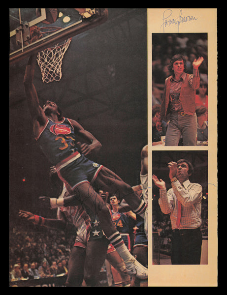 David Thompson & Larry Brown Autographed 8x11 Magazine Photo Nuggets 237854