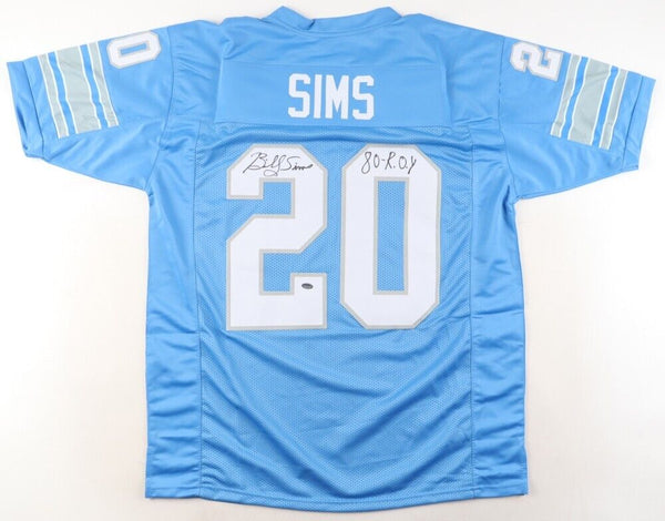 Billy Sims Signed Detroit Lions Jersey Inscribed 80-R.O.Y. (Schwartz Sports COA)