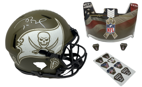 TOM BRADY Autographed Buccaneers STS Speed Ribbon Ed. Authentic Helmet FANATICS