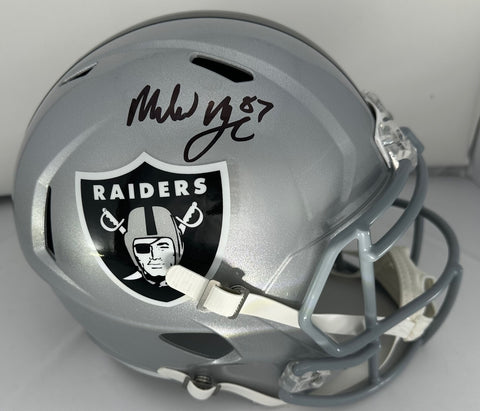 Raiders Tight End MICHAEL MAYER Signed Full Size Speed Replica Helmet AUTO - BAS