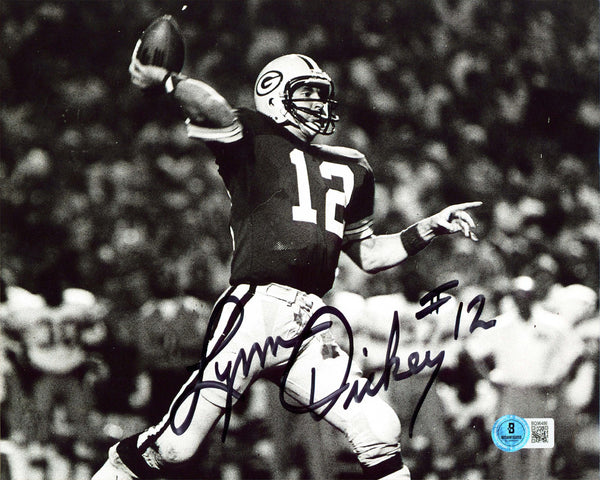 Packers Lynn Dickey Authentic Signed 8x10 Black & White Photo BAS #BQ96486
