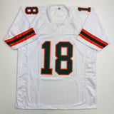 Autographed/Signed Cooper Barkate Miami White College Jersey BAS COA