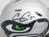 CHRIS CARSON AUTOGRAPHED SEAHAWKS AMP GRAY SPEED MINI HELMET FANATICS 216810