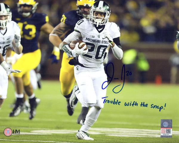 Jalen Watts Jackson Signed Michigan St. TD vs Michigan 8x10 Photo w/INSC -SS COA