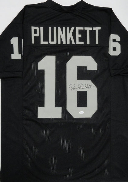 Raiders Quarterback JIM PLUNKETT Signed Custom Replica Black Jersey AUTO - JSA