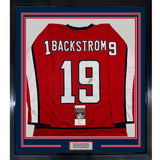 Framed Signed Nicklas Backstrom 35x39 Washington Red Jersey JSA COA