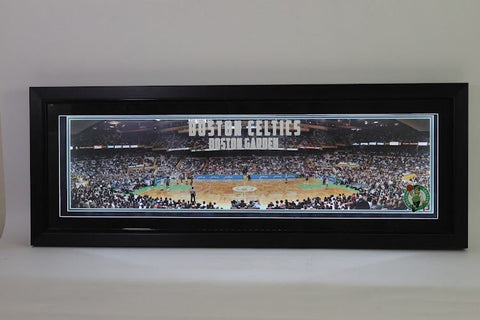 Boston Celtics TD Garden Panoramic Photo - Shadowbox Lighted Framed
