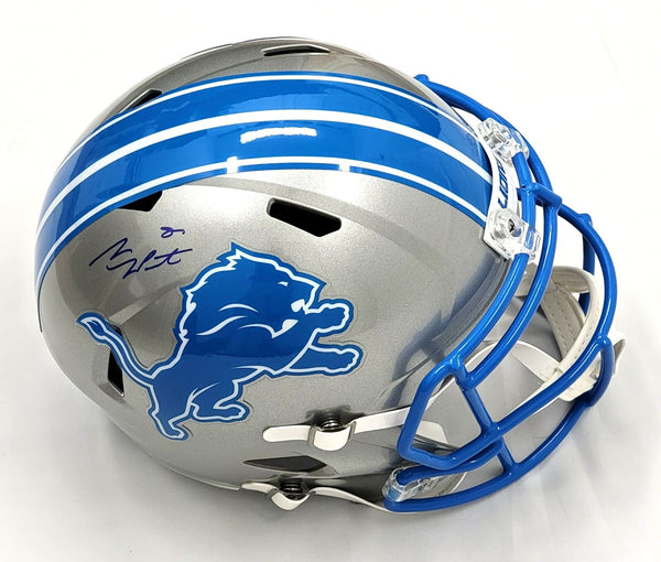Sam LaPorta Autographed Detroit Lions 2024 Replica Helmet Beckett Witnessed