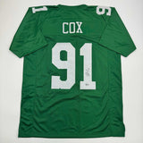 Autographed/Signed Fletcher Cox Philadelphia Kelly Green Football Jersey BAS COA