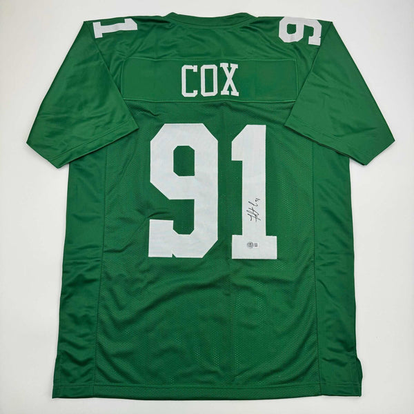 Autographed/Signed Fletcher Cox Philadelphia Kelly Green Football Jersey BAS COA