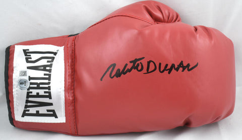 Roberto Duran Autographed Red Everlast Boxing Glove *Right - Beckett W Hologram