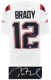 Tom Brady Signed New England Patriots White Nike Football Jersey -(Fanatics COA)