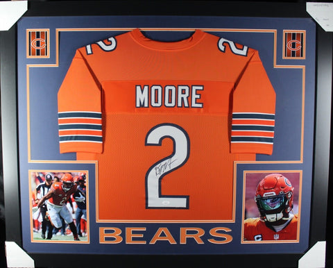 DJ D.J. MOORE (Bears orange SKYLINE) Signed Autographed Framed Jersey JSA