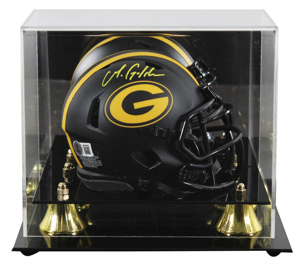 Packers Matthew Golden Signed Eclipse Speed Mini Helmet W/ Case BAS Witnessed