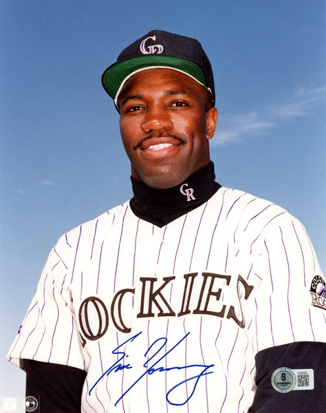 Eric Young Autographed/Signed Colorado Rockies 8x10 Photo Beckett 57723