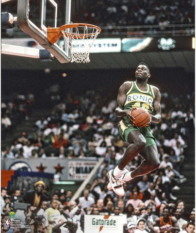 Shawn Kemp Supersonics All-Star 1990 Slam Dunk Contest Sideways Dunk 20x24 Photo