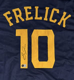 SAL FRELICK Signed Custom Replica Brewers Navy Jersey AUTO - BAS