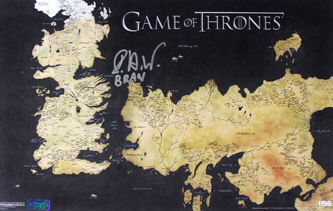 Isaac Hempstead Wright Signed Game of Thrones Westeros Map Photo- "Bran" Insc