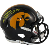 AJ Epenesa Autographed/Signed Iowa Hawkeyes Mini Helmet Beckett Witness 54867