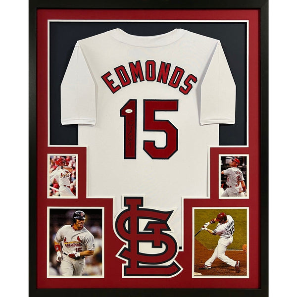 Jim Edmonds Autographed Signed Framed St. Louis Cardinals Jersey JSA