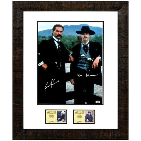 Kurt Russell, Val Kilmer Autographed Tombstone Wyatt and Doc 11x14 Framed Photo