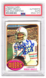 Robert Brazile Signed Oilers 1976 Topps Rookie Card #424 w/HOF'18 -(PSA Slabbed)