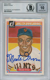 Monte Irvin Signed 1983 Donruss HOF Heroes #15 Card Beckett 10 Slab 38480