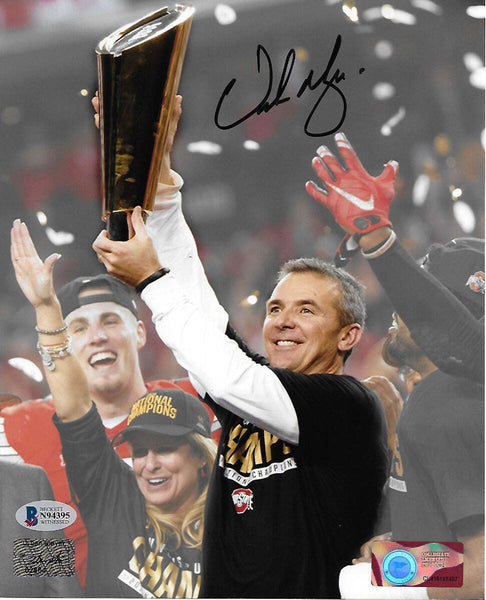 Urban Meyer Signed Ohio State Spotlight 2014 National Champs 8x10 Photo Beckett