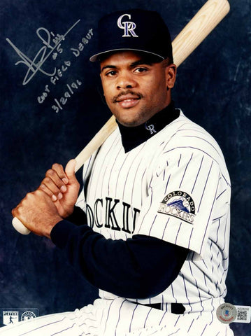 Neifi Perez Autographed Colorado Rockies 8x10 Photo Debut Beckett 50538