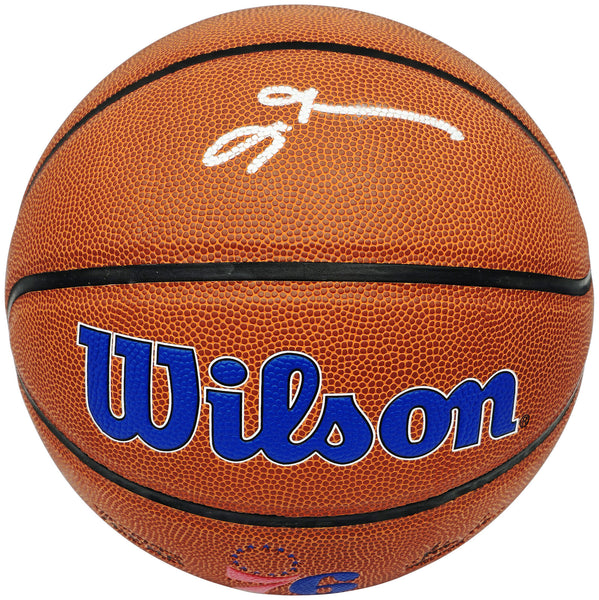 ALLEN IVERSON AUTOGRAPHED SIGNED 76ERS LOGO BASKETBALL BECKETT WITNESS 232870