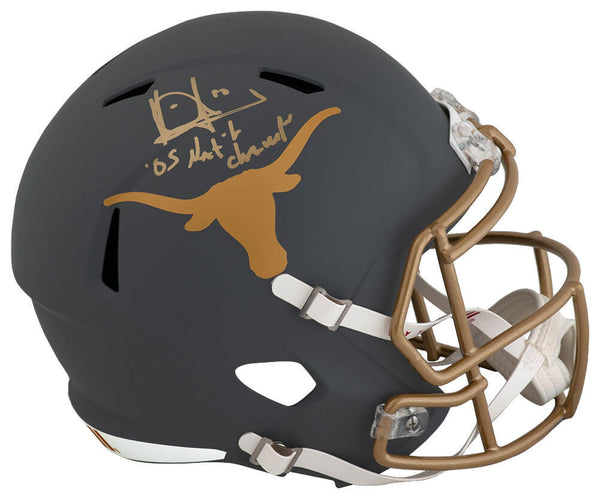 Vince Young Signed Texas SLATE Riddell Full Size Rep Helmet w/Champs - (SS COA)