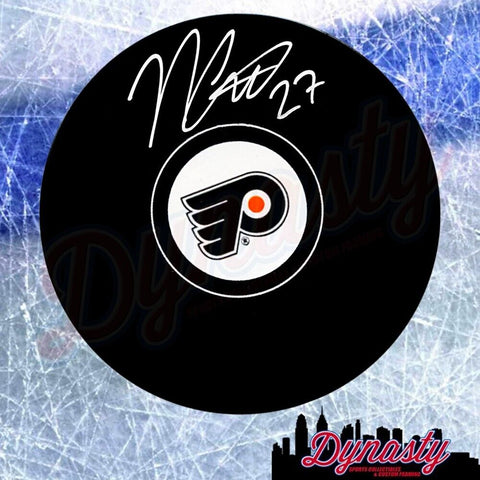 Noah Cates Philadelphia Flyers Autographed Signed Hockey Puck JSA PSA Pass