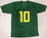 Oregon Ducks Bo Nix Autographed Signed Green Jersey Beckett BAS QR #BH52787