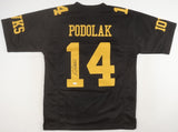 Ed Podolak Signed Iowa Hawkeyes Black Jersey (JSA) K.C. Super Bowl IV Champion