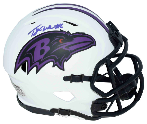 TYLAN WALLACE AUTOGRAPHED BALTIMORE RAVENS LUNAR SPEED MINI HELMET BECKETT