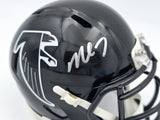 MICHAEL VICK AUTOGRAPHED FALCONS 1990-02 BLACK MINI HELMET BECKETT 243635