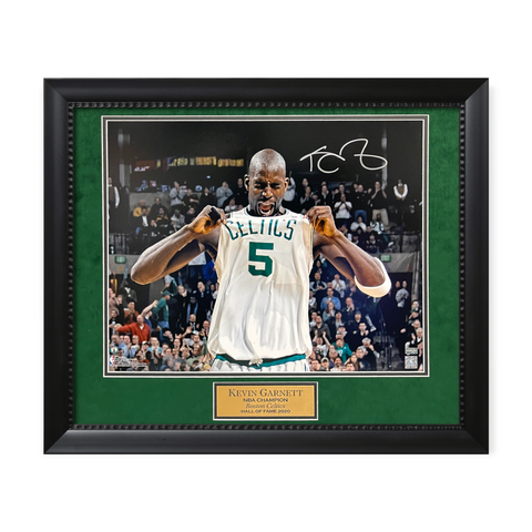 Kevin Garnett Signed Autographed 16x20 Photograph Framed To 23x27 Celtics NEP