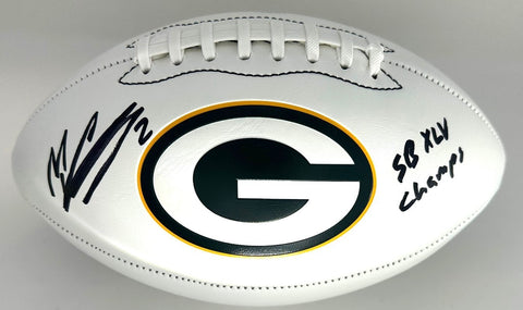 Packers MASON CROSBY Signed Wilson White Panel Football AUTO w/ SB Champs - JSA