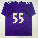 Autographed/Signed Terrell Suggs Baltimore Purple Football Jersey JSA COA Auto