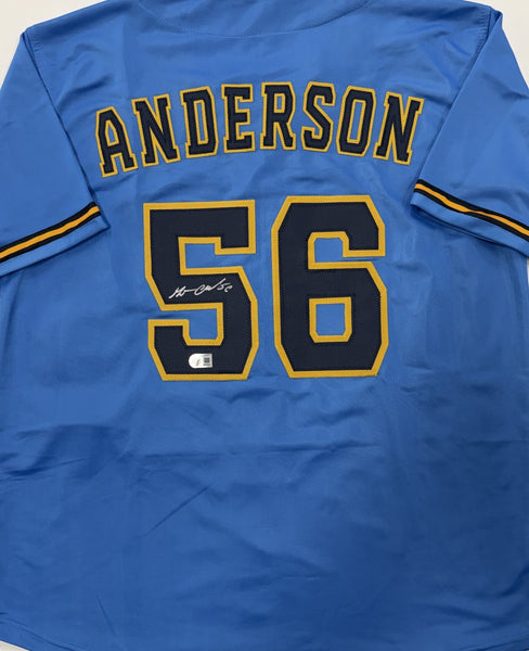 GRANT ANDERSON Signed Custom Replica Brewers Alternate Jersey AUTO - BAS