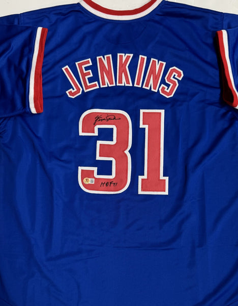 FERGIE JENKINS Signed Custom Replica Blue Cubs Jersey w/ "HOF '91" AUTO - BAS