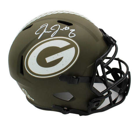 Josh Jacobs Signed Green Bay Packers Speed Full Size Salute To Service Helmet